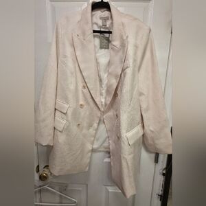 H&M Light Cream Textured Blazer